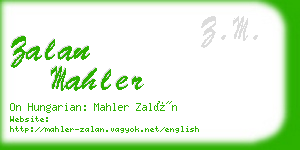 zalan mahler business card